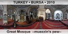 TURKEY • BURSA Great Mosque  –Muezzin's pew–