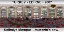 TURKEY â€¢ EDÄ°RNE Selimiye Mosque  â€“Muezzin's pewâ€“