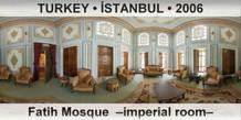 TURKEY â€¢ Ä°STANBUL Fatih Mosque  â€“Imperial roomâ€“