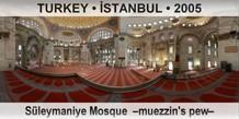 TURKEY â€¢ Ä°STANBUL SÃ¼leymaniye Mosque  â€“Muezzin's pewâ€“